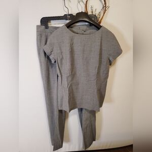 Talbots Grey Dressy Pants And Matching Top Set